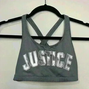 Justice Logo Twisted Strap Active Sports Bra 30
